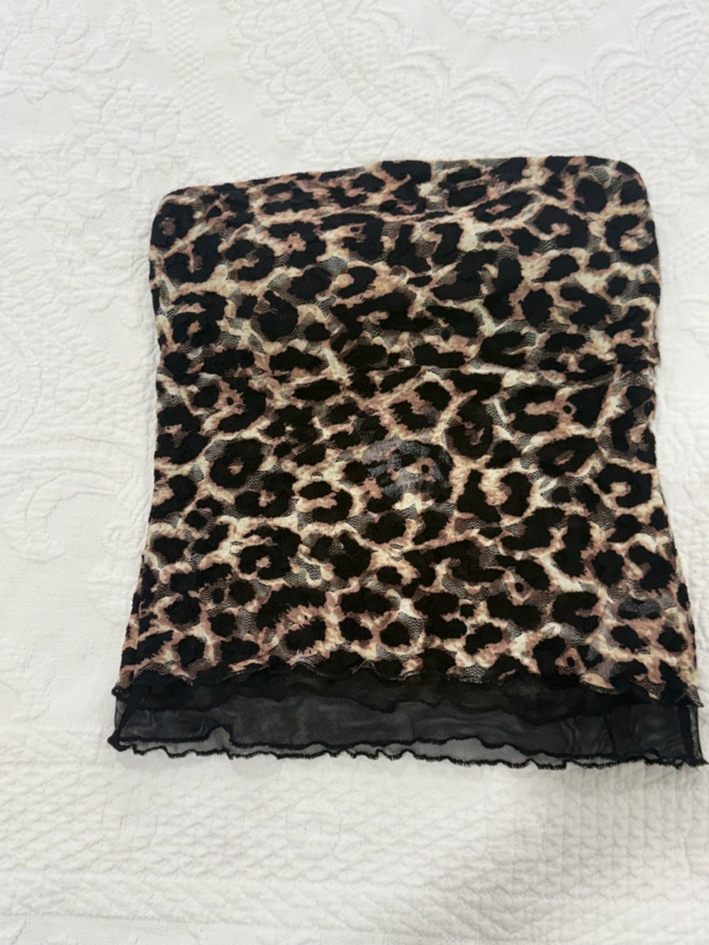 Leopard Print Tube Top in Black and Tan